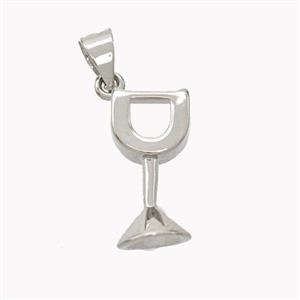Copper WineCup Pendant Platinum Plated, approx 8-16mm [FN46783]