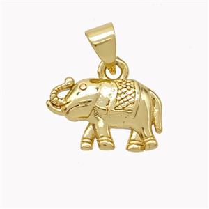 Copper Elephant Pendant Gold Plated, approx 9-15mm [FN46796]