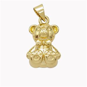 Copper Bear Pendant Gold Plated, approx 12-15mm [FN46800]