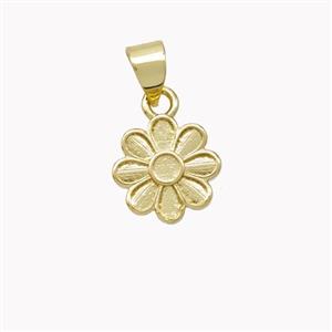 Copper Flower Pendant Gold Plated, approx 10mm [FN46821]