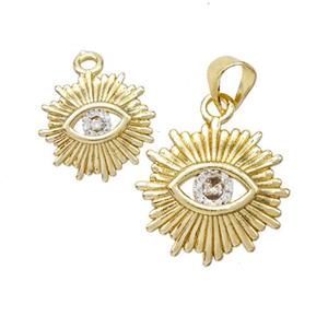 Copper Eye Pendant Micropave Zirconia Gold Plated, approx 12mm [FN46858-S]