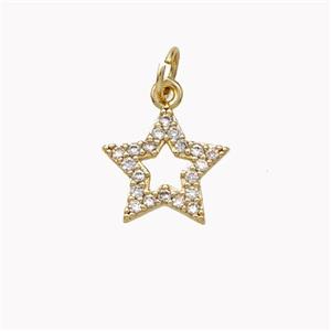 Copper Star Pendant Pave Zirconia Gold Plated, approx 11.5mm [FN46864]