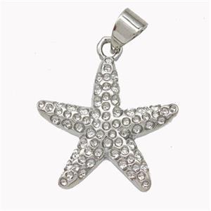Copper Starfish Pendant Platinum Plated, approx 19mm [FN46869]