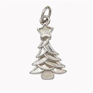 Christmas Tree Copper Pendant Platinum Plated, approx 11-17mm [FN46873]