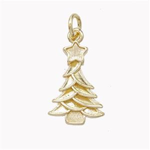 Christmas Tree Copper Pendant Gold Plated, approx 11-17mm [FN46874]