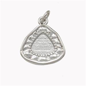 Copper Triangle Pendant Platinum Plated, approx 15mm [FN46877]
