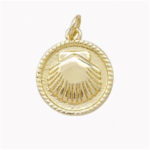Copper Scallop Shell Pendant Gold Plated, approx 15mm [FN46880]