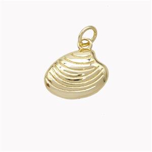 Copper Scallop Shell Pendant Gold Plated, approx 10-14mm [FN46882]
