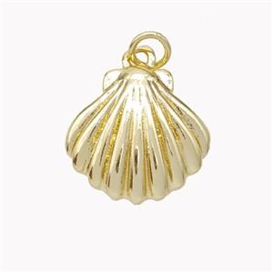 Copper Scallop Shell Pendant Gold Plated, approx 16mm [FN46886]