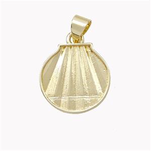 Copper Scallop Shell Pendant Gold Plated, approx 15mm [FN46888]