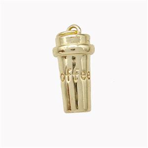 Coffee Cup Charms Copper Pendant Gold Plated, approx 8-15mm [FN46890]