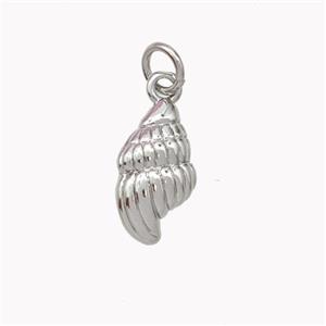 Copper Spiral Shell Pendant Platinum Plated, approx 8-14mm [FN46909]