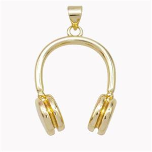 Earphone Charms Copper Pendant Gold Plated, approx 20-25mm [FN46922]