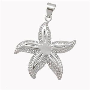 Copper Starfish Pendant Platinum Plated, approx 28mm [FN46923]