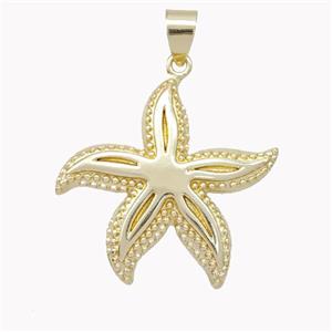 Copper Starfish Pendant Gold Plated, approx 28mm [FN46924]