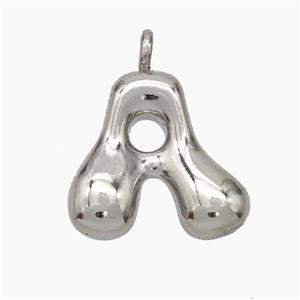 Copper Letter-A Pendant Platinum Plated, approx 13-18mm [FN47062]
