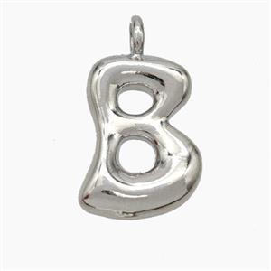 Copper Letter-B Pendant Platinum Plated, approx 13-18mm [FN47063]