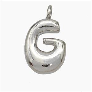Copper Letter-G Pendant Platinum Plated, approx 13-18mm [FN47068]