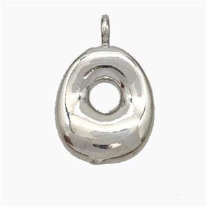 Copper Letter-O Pendant Platinum Plated, approx 13-18mm [FN47076]
