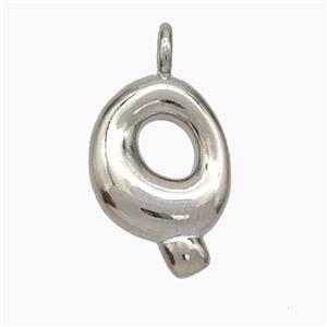 Copper Letter-Q Pendant Platinum Plated, approx 13-18mm [FN47078]
