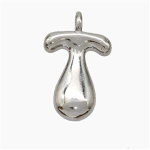 Copper Letter-T Pendant Platinum Plated, approx 13-18mm [FN47081]