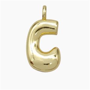 Copper Letter-C Pendant Gold Plated, approx 13-18mm [FN47091]