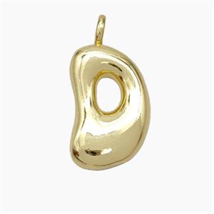 Copper Letter-D Pendant Gold Plated, approx 13-18mm [FN47092]