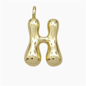 Copper Letter-H Pendant Gold Plated, approx 13-18mm [FN47096]
