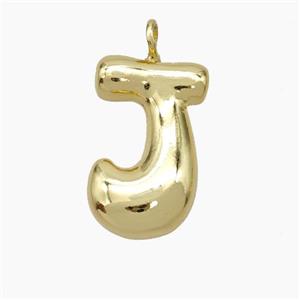 Copper Letter-J Pendant Gold Plated, approx 13-18mm [FN47098]