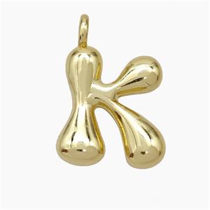 Copper Letter-K Pendant Gold Plated, approx 13-18mm [FN47099]