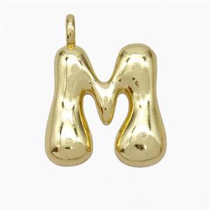 Copper Letter-M Pendant Gold Plated, approx 13-18mm [FN47100]