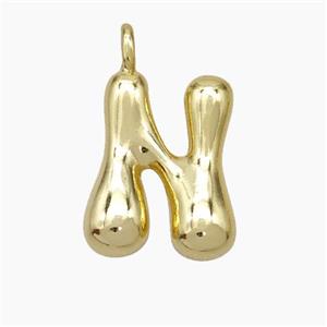 Copper Letter-N Pendant Gold Plated, approx 13-18mm [FN47101]