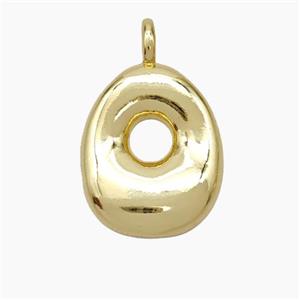 Copper Letter-O Pendant Gold Plated, approx 13-18mm [FN47102]