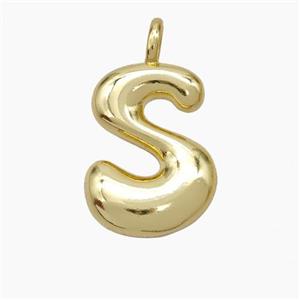 Copper Letter-S Pendant Gold Plated, approx 13-18mm [FN47106]