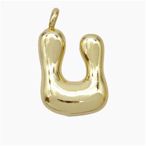 Copper Letter-U Pendant Gold Plated, approx 13-18mm [FN47108]