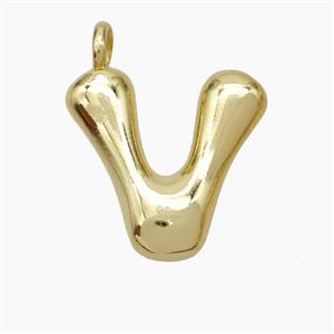 Copper Letter-V Pendant Gold Plated, approx 13-18mm [FN47109]