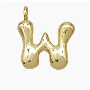 Copper Letter-W Pendant Gold Plated, approx 13-18mm [FN47110]