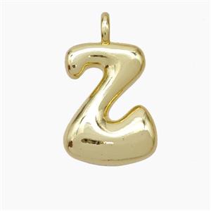 Copper Letter-Z Pendant Gold Plated, approx 13-18mm [FN47113]