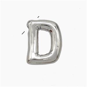 Copper Letter-D Pendant Platinum Plated, approx 10-15mm [FN47118]