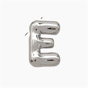 Copper Letter-E Pendant Platinum Plated, approx 10-15mm [FN47119]