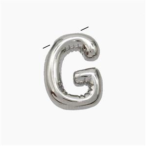 Copper Letter-G Pendant Platinum Plated, approx 10-15mm [FN47121]