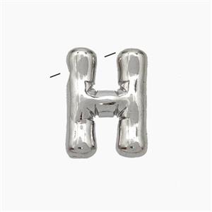 Copper Letter-H Pendant Platinum Plated, approx 10-15mm [FN47122]
