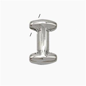Copper Letter-I Pendant Platinum Plated, approx 10-15mm [FN47123]