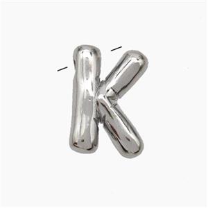 Copper Letter-K Pendant Platinum Plated, approx 10-15mm [FN47125]