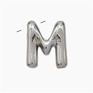 Copper Letter-M Pendant Platinum Plated, approx 10-15mm [FN47127]