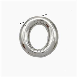 Copper Letter-O Pendant Platinum Plated, approx 10-15mm [FN47129]