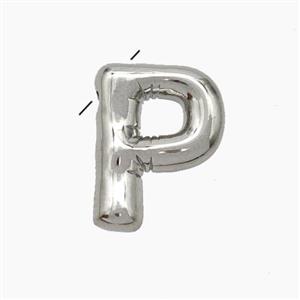 Copper Letter-P Pendant Platinum Plated, approx 10-15mm [FN47130]