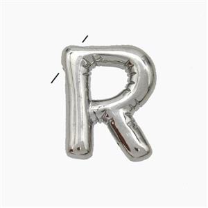 Copper Letter-R Pendant Platinum Plated, approx 10-15mm [FN47132]