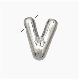 Copper Letter-V Pendant Platinum Plated, approx 10-15mm [FN47136]