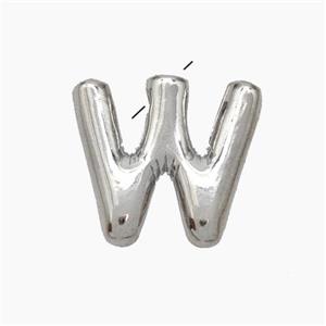 Copper Letter-W Pendant Platinum Plated, approx 10-15mm [FN47137]